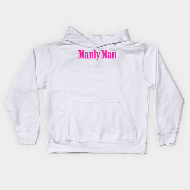 Pink manly man distressed vintage Kids Hoodie by Captain-Jackson